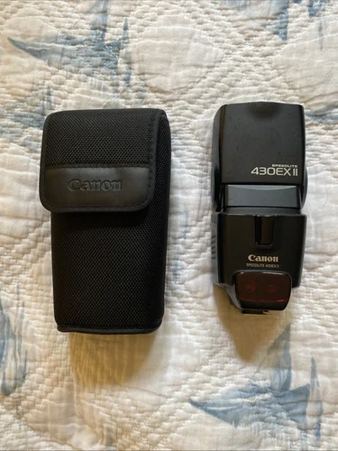 Canon Speedlite 430EX II External Flash with Case – Tested & Working