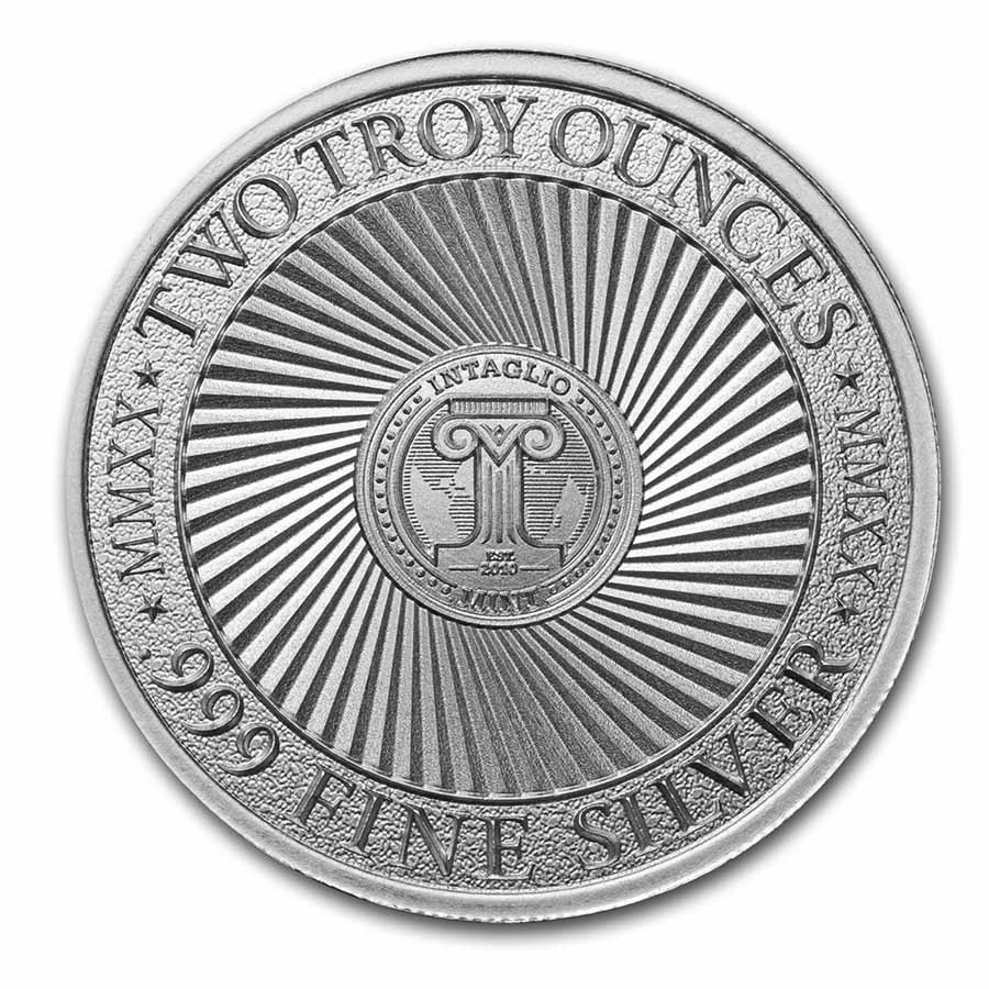 ERMES OTTAVIANI SCULTORE 時計付き置物 シルバープレート 2 oz UHR Silver Round - Deuce Head Four Skull (Type II) | eBay
