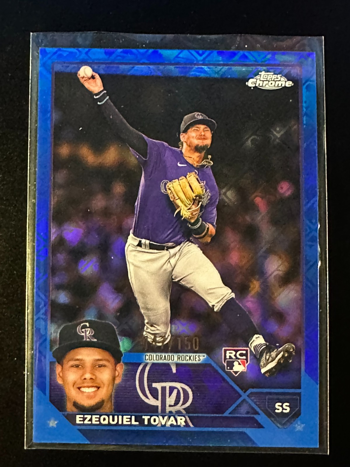 2023 Topps Chrome Logofractor EZEQUIEL TOVAR Blue RC /150 ROCKIES