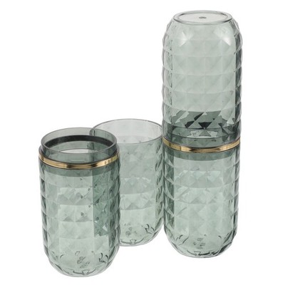 2Pcs Travel Toothbrush Cups Durable Pet Plastic Reusable Mouthwash Holders Green
