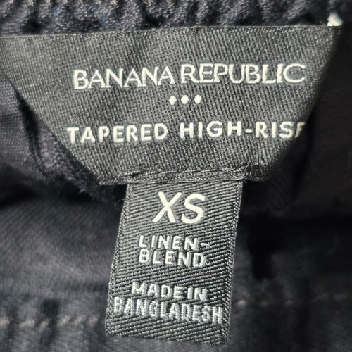 Pantalone Banana Republic conico vita alta donna extra small misto lino nero - Foto 3 di 6