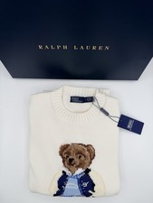 Polo Bear Ralph Lauren White College Sweater Women  s Medium