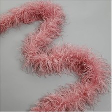 Stylish Lotus Pink Ostrich Feather Boa - 2 Yards