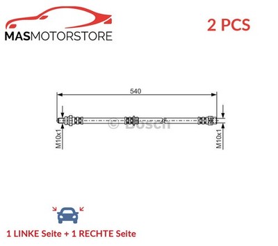 BREMSSCHLAUCH BREMSLEITUNG PAAR HINTEN BOSCH 1 987 481 053 2PCS P NEU