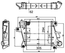 MAHLE CI 507 000S Ladeluftkühler LLK für NISSAN X-TRAIL (T30) Turbo Intercooler