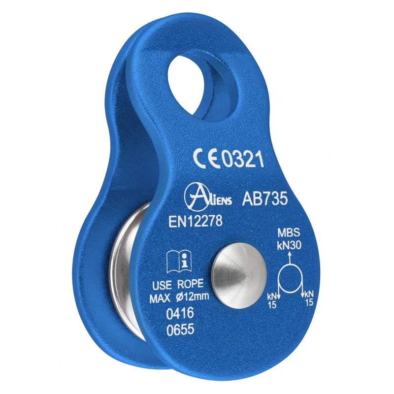 ALIENS BERGSPORT Aliens - Standard Pulley 30kN blau Seilrolle Umlenkrolle Klettern
