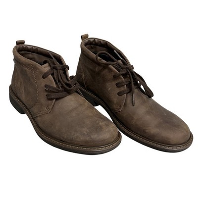 ECCO Boots Mens Size 8 Brown Leather Chukka GORE-TEX Waterproof Comfort Casual