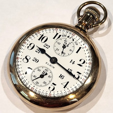 Q75 MINT RARE BOOKS $3,200.00 FLAG SHIP 18s ELGIN 23j VERITAS UP DOWN INDICATOR!