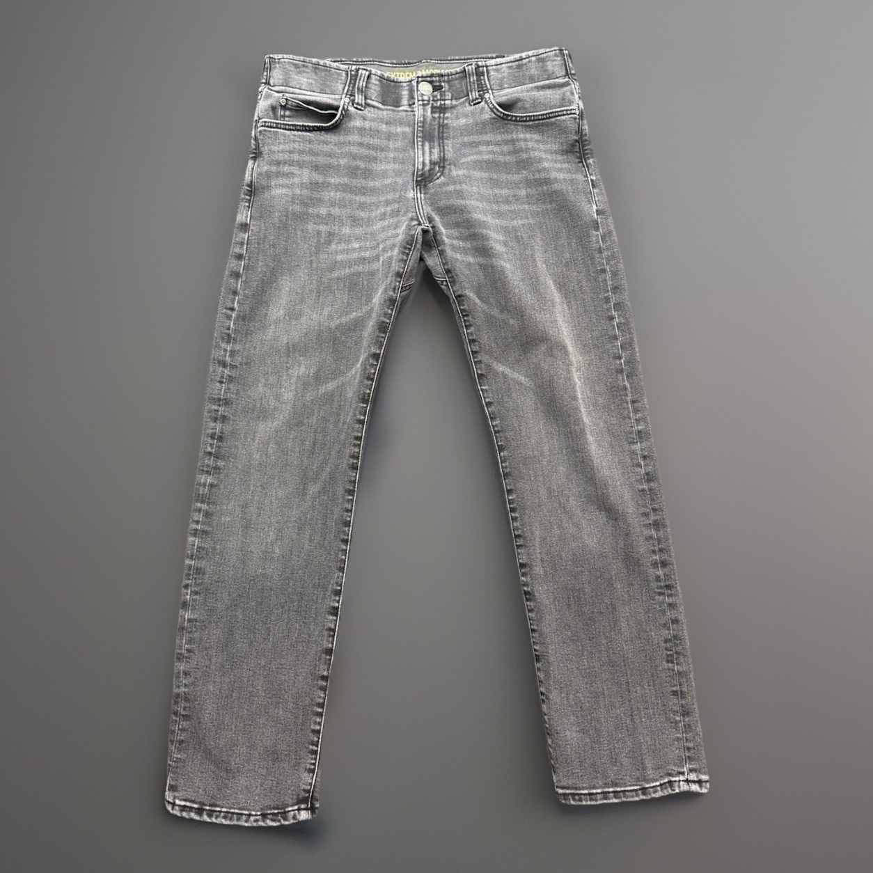 S 34x32 Gray Slim Fit Stretch Straight