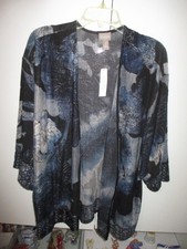 NWT CHICO'S SHORT SLEEVE CAMBRE ZEN KNIT JACQUARD JACKET PATTERN SZ 4 XXL