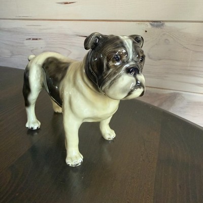 Vintage Mortens Studio Bulldog Figurine with Original Stamp W/small Chip