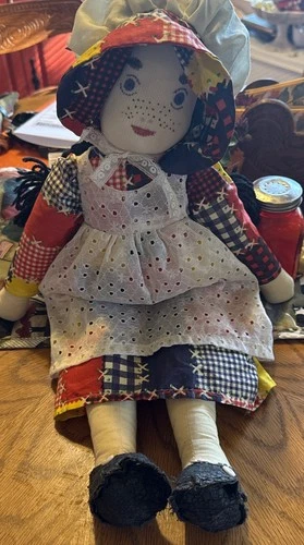 VTG Grandma Made Handmade Doll.  Pioneer Girl Look. 17” Long.