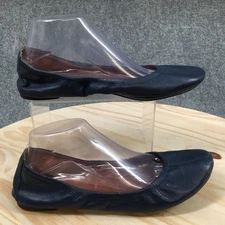 Lucky Brand Shoes Womens 10 M Emmie Slip On Ballet Flats Blue Leather Casual