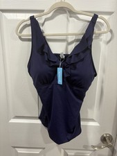 Yonique Women's Tankini Top Swimsuit Size Xl Navy Blue New With Tags