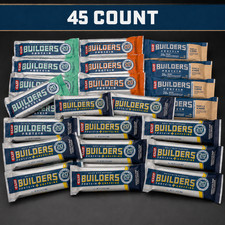 45 ASSORTED BUILDER PROTEIN BARS.CLIF/chocolate, mint /peanut butter crunch 20G