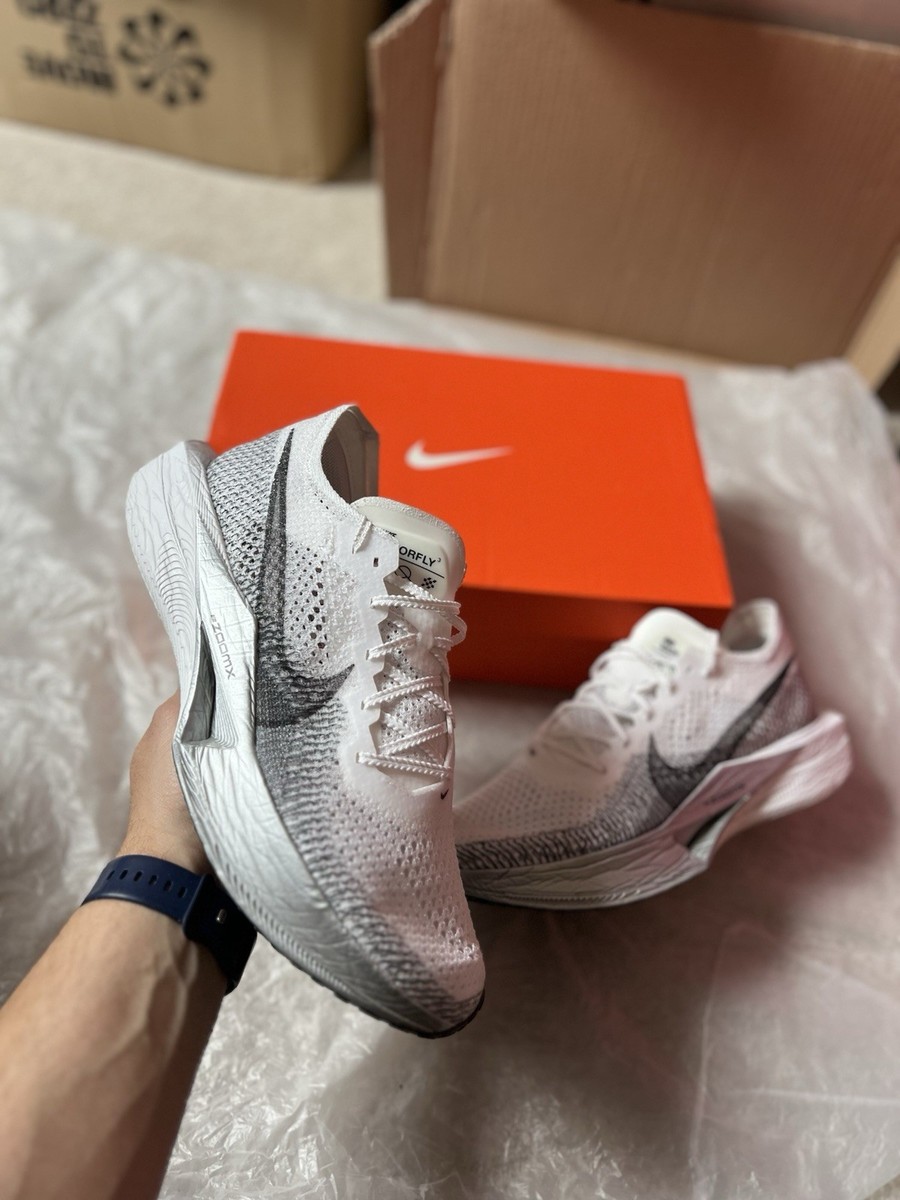 Nike ZoomX Vaporfly Next% Flyknit “White/Grey” UK 11 US 12 Excellent  Condition