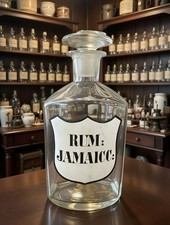 antique apothecary bottle Rum Jamaica Pharmacy Jar Victorian Shield Drug-store
