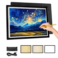 Rechargeable A3 LED Light Pad, 6-Levels Brightness & Adjustable Stand for Dia...