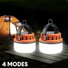2 Pack Solar Portable Rechargeable LED Camping Lantern Lamp USB Rechargeable Hot