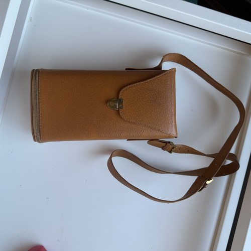 Vintage Flachmann mit Schweinsleder gefüttert Edelstahl mit Etui und Schnapsgläsern - England - Bild 2 von 14