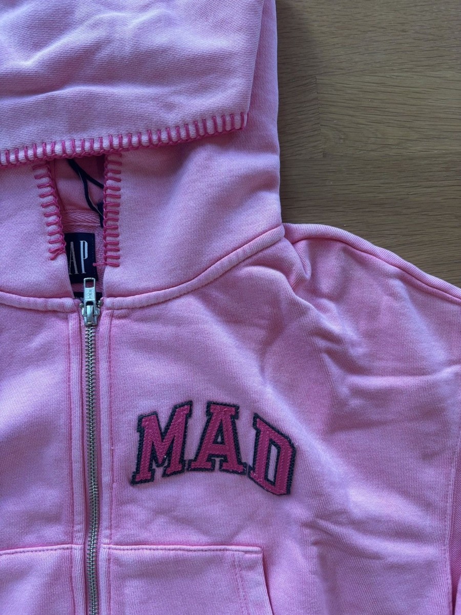 madhappy × GAP パーカー ピンク XS Gap x MadHappy Full Zip Cropped Mad Hoodie