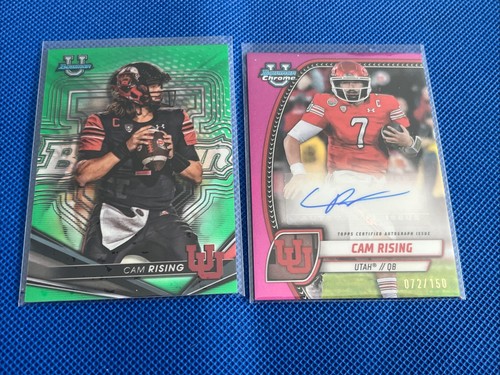 Cam Rising 2 Karten Bowman Chrome Lot mit nummeriertem Auto
