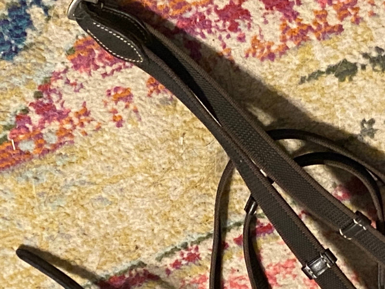 used english full size bridle padded fancy stitched soft free shipping