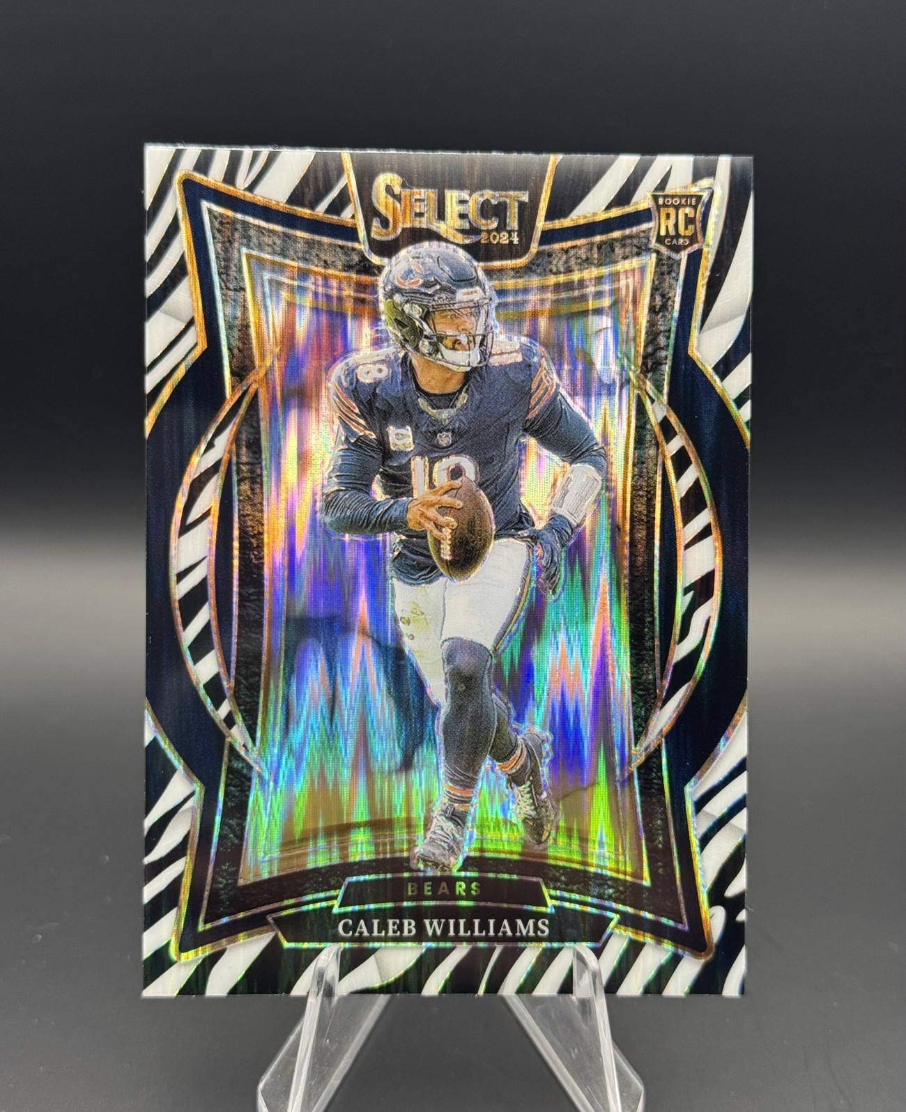 2024 Panini Select Concourse Caleb Williams #25 Zebra Prizm (RC) SSP