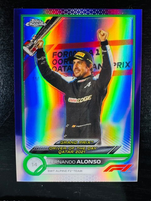 2022 Fernando Alonso Purple / Green Refractor Topps Chrome #191 F1 Formula 1