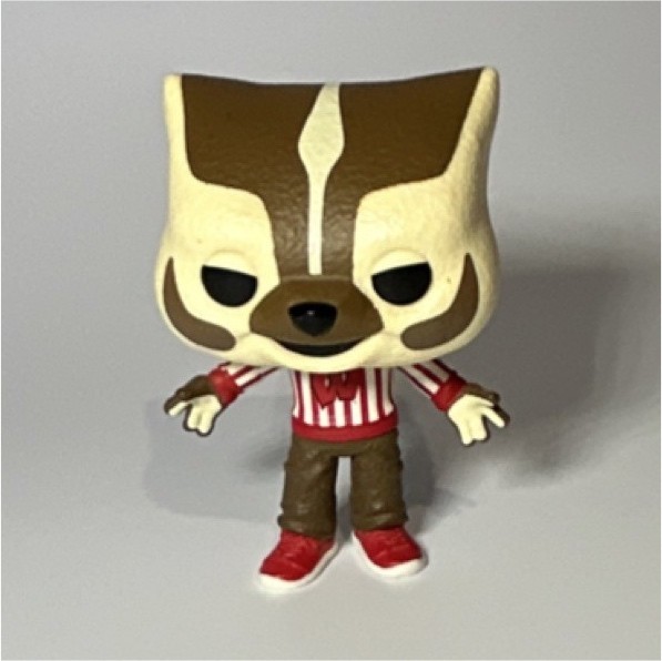 Bucky Badger College Mascot Brown White Red Football