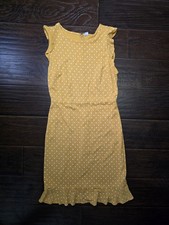 Old Navy Womens Yellow Polka Dot Ruffle Knee Length Dress Medium