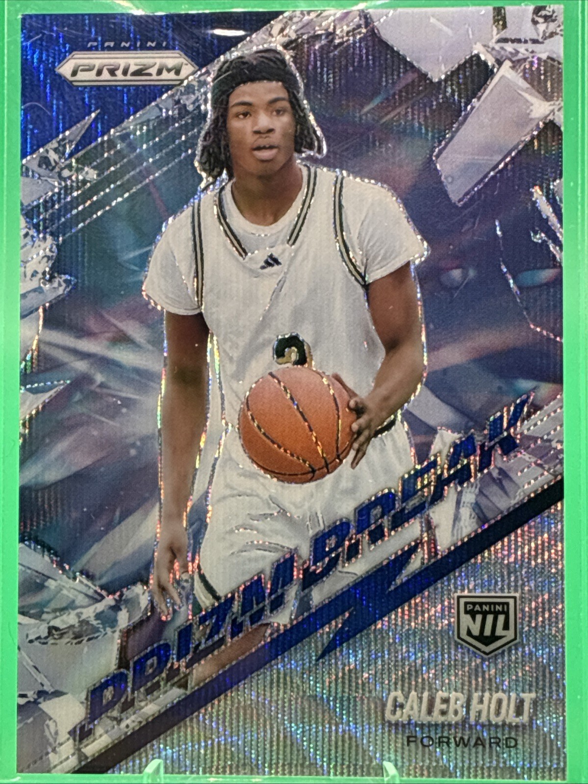 2025-26 Panini Prizm - Caleb Holt Prizm Break #2 Blue Wave Prizm /249 (RC)