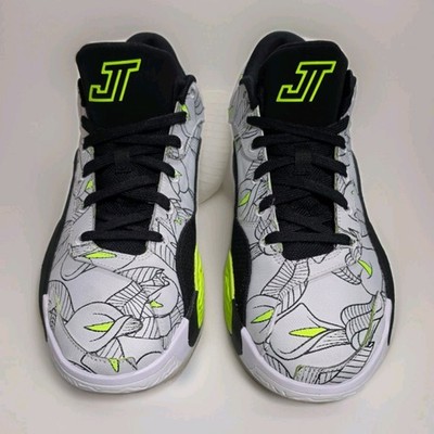 Jordan Tatum 2 Leaf Print Black White Neon Pink Low Top Basketball Lace Up