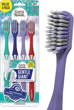 Gentle Giant Toothbrush with Dual Action Flossing Spiral Bristles, Non-Slip Ergo
