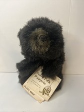 Vintage 1983 Folkmanis Furry Folk Puppet Black Bear With Original Tag Wildlife