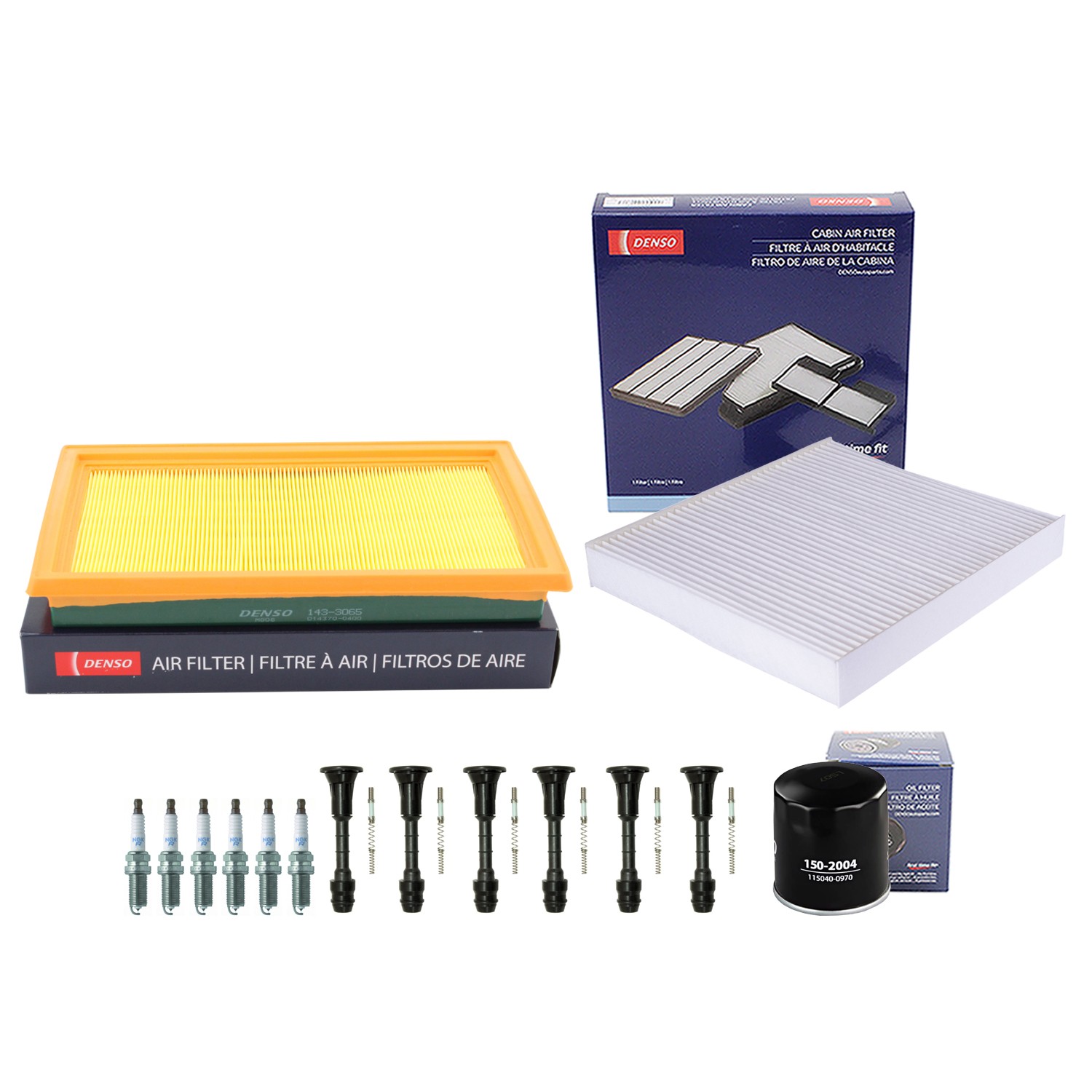 Denso Tune Up Kit NGK 6 Spark Plugs  Boots Kit for Infiniti FX35 G35 V6 VQ35DE