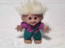 Vintage 1960's Thomas Dam Troll with Denmark glass eyes Rare HTF Purple Green