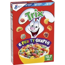 Trix Breakfast Cereal 6 Fruity Shapes Made with Whole Grain 10.7 oz