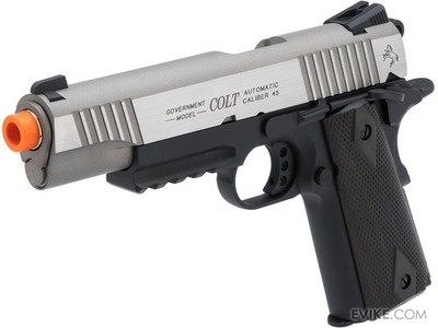 Colt Cybergun 1911 Full Metal CO2 Airsoft GBB Gas Blowback Rail Gun Dual Tone