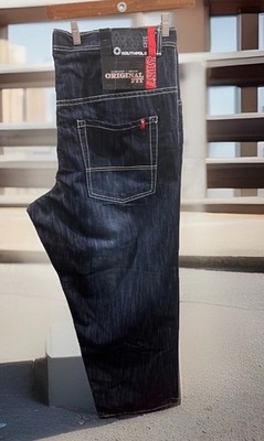 Southpole Y2K Super Baggy Black Red Tab Jeans 3187 Men Size 44