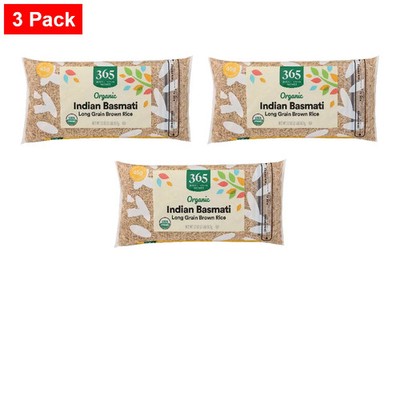 365 By WFM, Organic Indian Brown Basmati Rice, 32 Ounce - 3 Pack