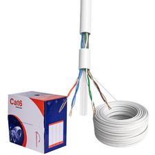 CAT6 1000FT Plenum UTP CMP Solid 23 AWG Network Ethernet Cable 550MHz LAN White