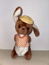 Vintage 1976 Dakin and Co Stuffed Bunny With Hat Shirt: See Photos