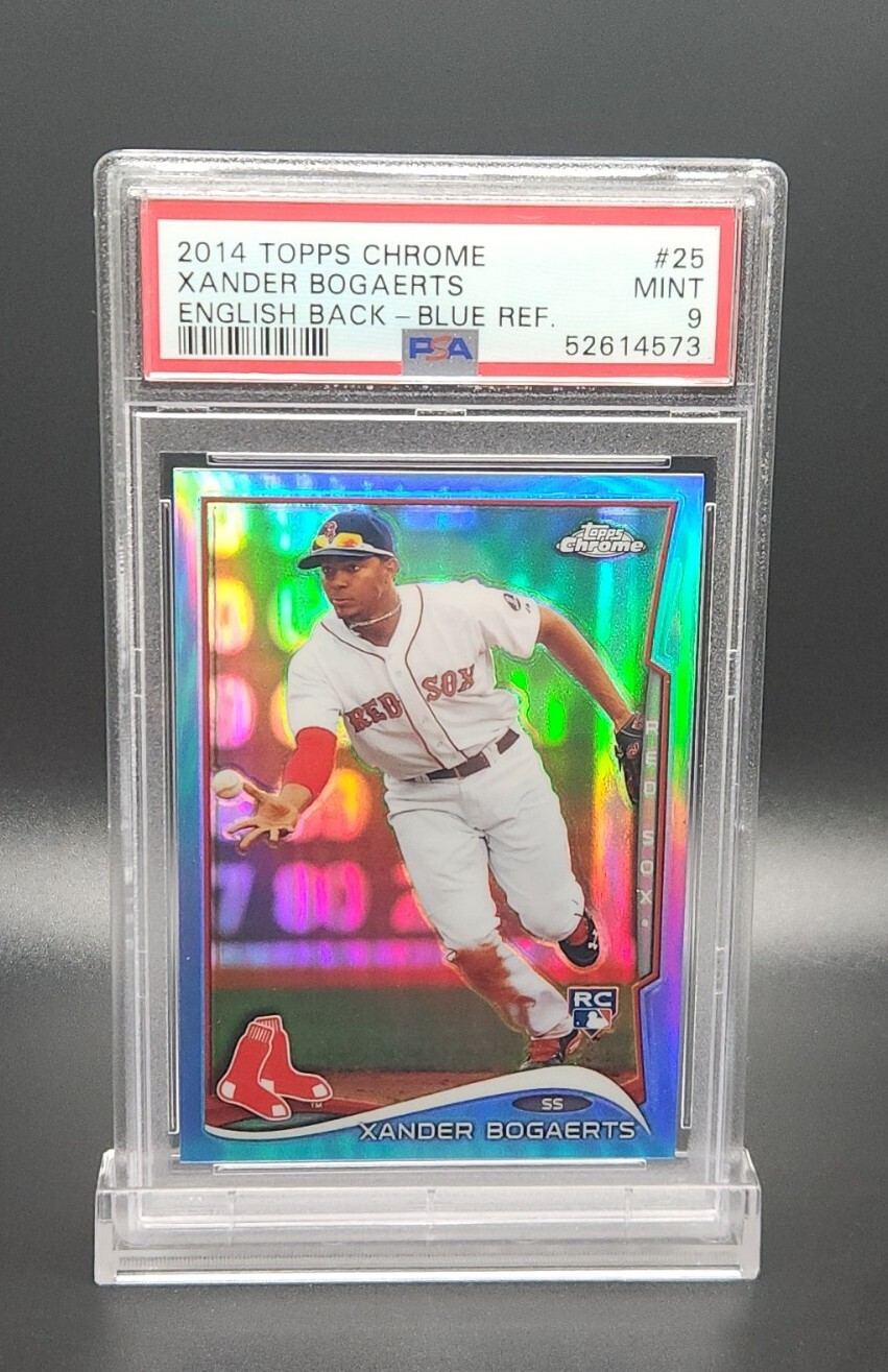 Xander Bogaerts 2014 Topps Chrome Blue Refractor 150/199 Rookie PSA 9 Mint 25 RC