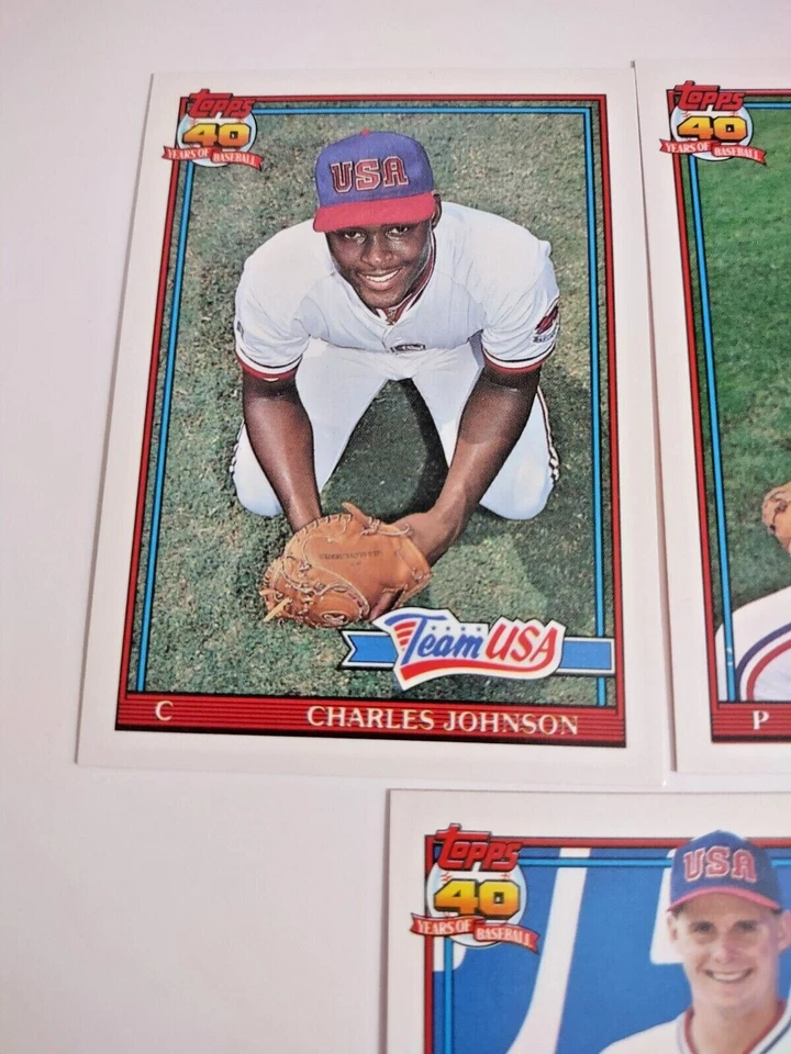Juego de 26 cartas 1991 Topps negociado equipo de Estados Unidos Giambi Hammonds radiocontrol novato Johnson Foto 2 de 4