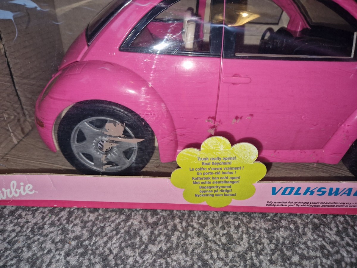 Rare Barbie Volkswagen New Beetle Pink Car 2000 With Box Mattel