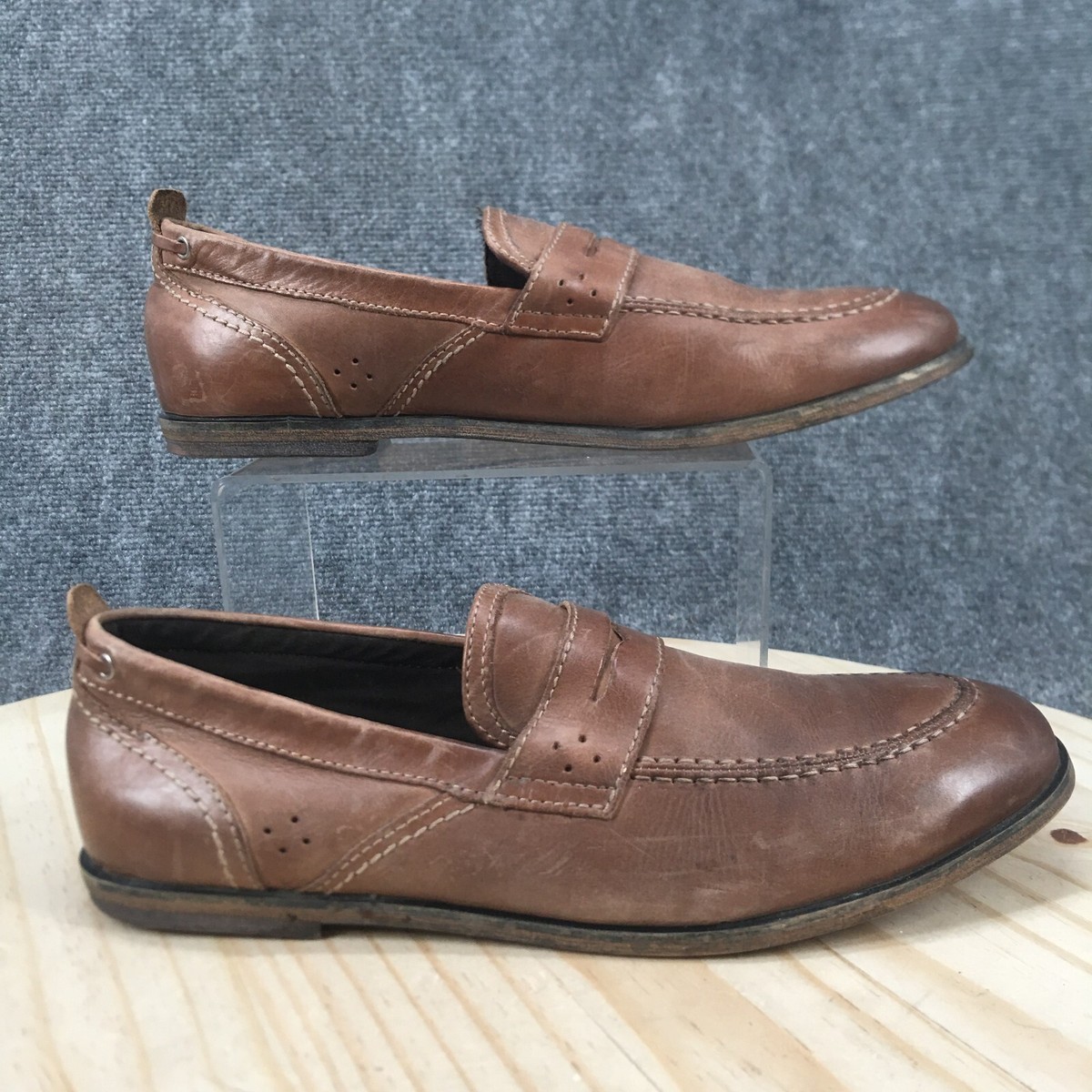 Stacy Adams Shoes Mens 8.5M Loafers Brown Leather Slip On  display picture 3
