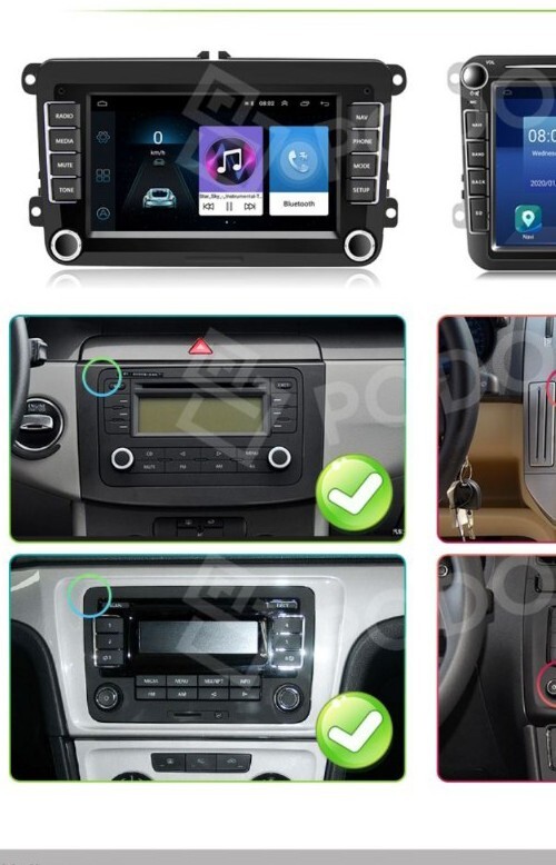 7" For VW Golf MK5 MK6 Jetta Android 10 Car Stereo GPS Sat Nav Radio