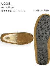 Mens UGG Ascot Slipper Sz 9 Retail 110