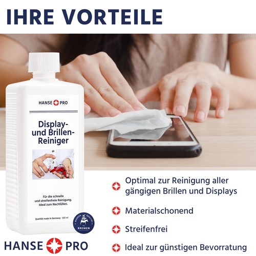 HANSE PRO Brillen-Reiniger, 500 ml I Displayreiniger I Brillen-Spray I Pflege - Bild 2 von 6